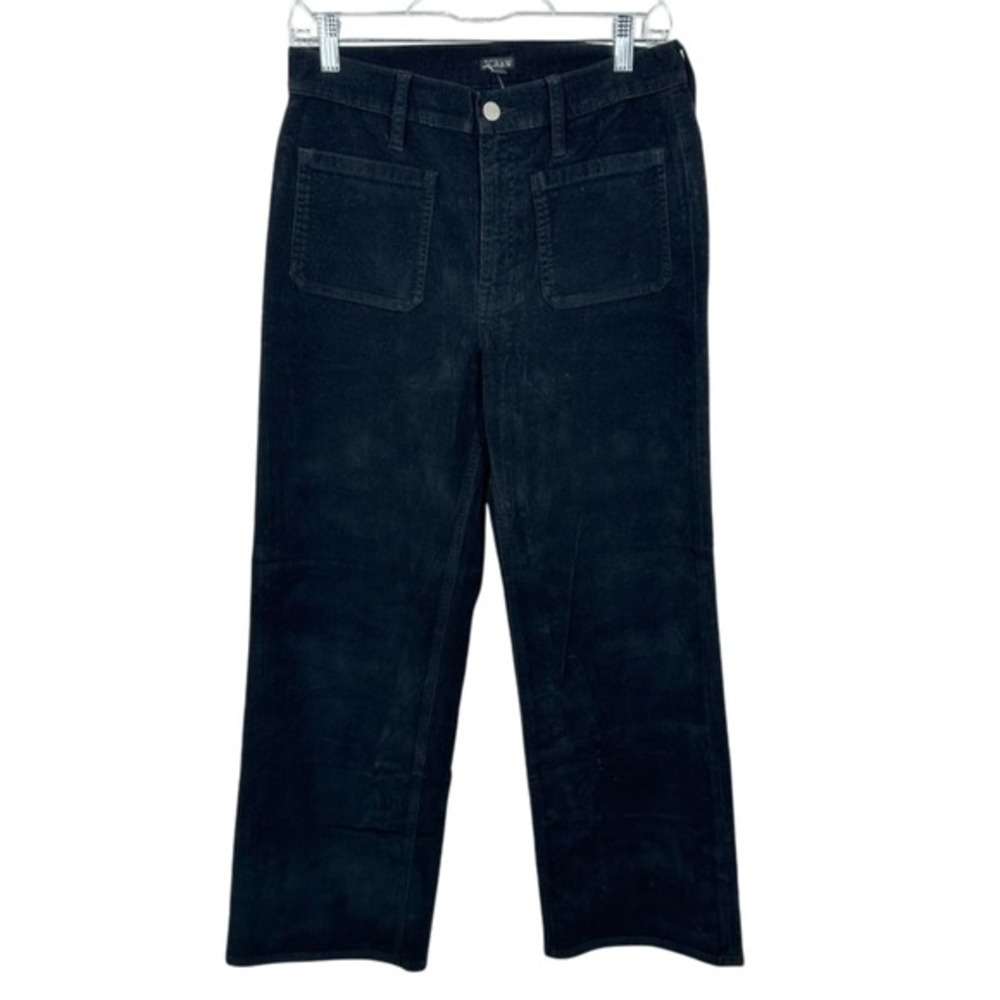 J. Crew Black Stretch Corduroy Sailor Slim-Wide Pant Classic Patch Pockets NWT‎
